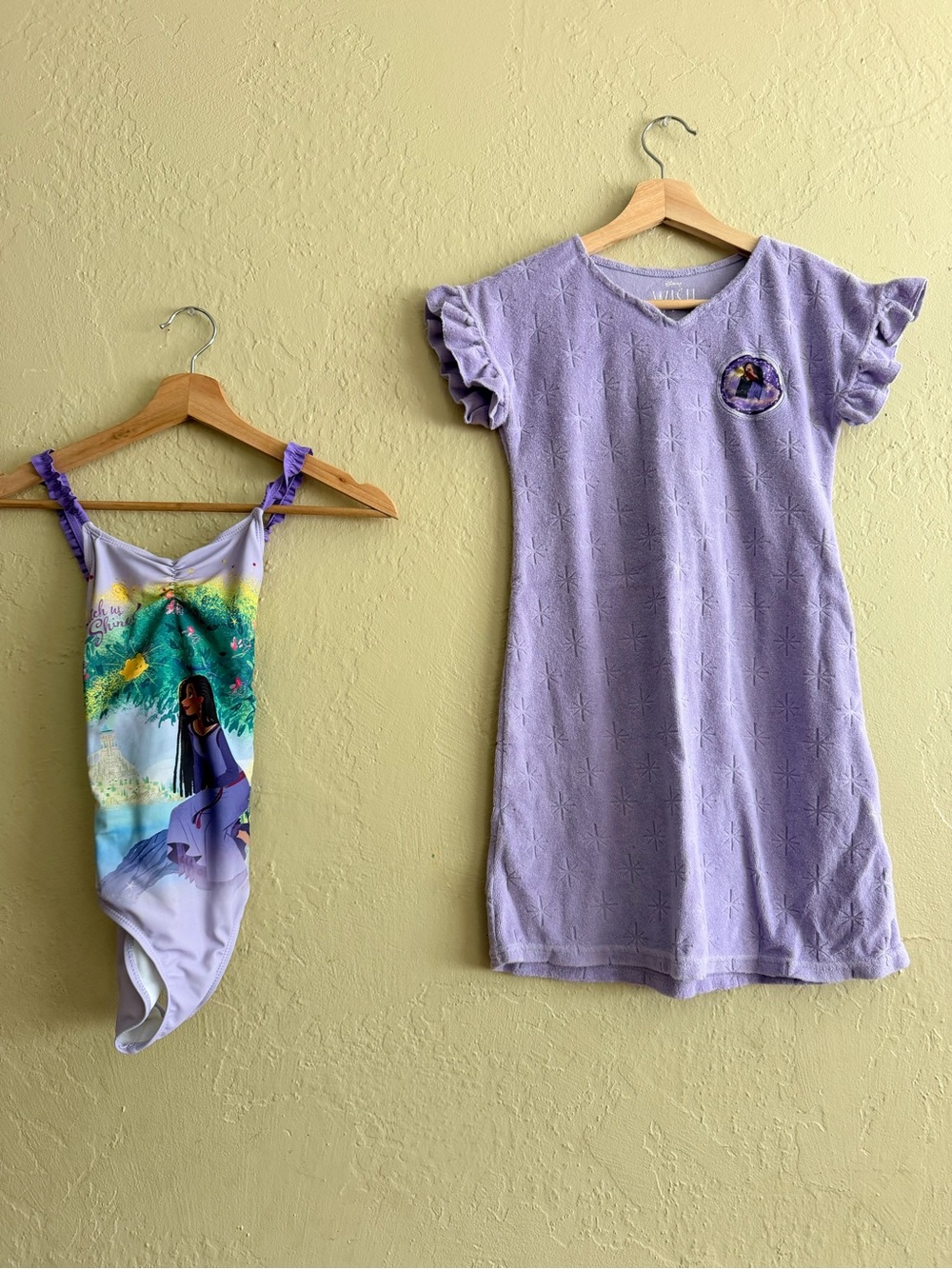 Disney Lavender One-Piece Swim & Matching Lilac Cover Up Set